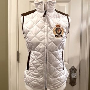 Quilted Ralph Lauren Polo Vest With Suede Embellishments.
